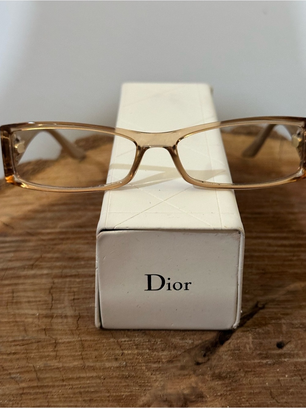 Vintage Dior CD3160 Eyeglasses Frame Italy Y2K Champagne Gold With Case